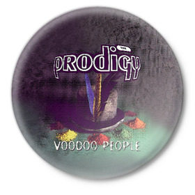 Значок с принтом The Prodigy в Новосибирске,  металл | круглая форма, металлическая застежка в виде булавки | Тематика изображения на принте: prodigy | voodoo people | продиджи