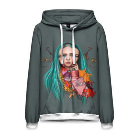 Мужская толстовка 3D с принтом BILLIE EILISH в Новосибирске, 100% полиэстер | двухслойный капюшон со шнурком для регулировки, мягкие манжеты на рукавах и по низу толстовки, спереди карман-кенгуру с мягким внутренним слоем. | Тематика изображения на принте: ayelish | bad guy | bellyache | bilie eilish | bilie elish | billie | billie eilish | eilish | electronic | elish | music | били айлиш | билли айлиш | эйлиш | элиш