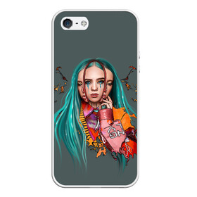 Чехол для iPhone 5/5S матовый с принтом BILLIE EILISH в Новосибирске, Силикон | Область печати: задняя сторона чехла, без боковых панелей | ayelish | bad guy | bellyache | bilie eilish | bilie elish | billie | billie eilish | eilish | electronic | elish | music | били айлиш | билли айлиш | эйлиш | элиш