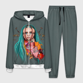 Мужской костюм 3D с принтом BILLIE EILISH в Новосибирске, 100% полиэстер | Манжеты и пояс оформлены тканевой резинкой, двухслойный капюшон со шнурком для регулировки, карманы спереди | ayelish | bad guy | bellyache | bilie eilish | bilie elish | billie | billie eilish | eilish | electronic | elish | music | били айлиш | билли айлиш | эйлиш | элиш