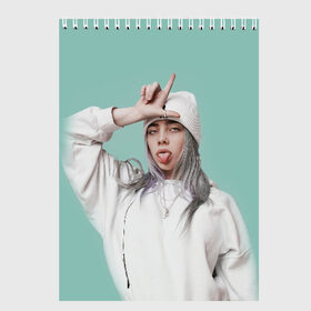 Скетчбук с принтом BILLIE EILISH в Новосибирске, 100% бумага
 | 48 листов, плотность листов — 100 г/м2, плотность картонной обложки — 250 г/м2. Листы скреплены сверху удобной пружинной спиралью | ayelish | bad guy | bellyache | bilie eilish | bilie elish | billie | billie eilish | eilish | electronic | elish | music | били айлиш | билли айлиш | эйлиш | элиш