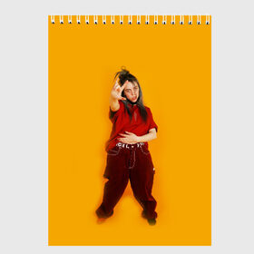 Скетчбук с принтом BILLIE EILISH в Новосибирске, 100% бумага
 | 48 листов, плотность листов — 100 г/м2, плотность картонной обложки — 250 г/м2. Листы скреплены сверху удобной пружинной спиралью | ayelish | bad guy | bellyache | bilie eilish | bilie elish | billie | billie eilish | eilish | electronic | elish | music | били айлиш | билли айлиш | эйлиш | элиш