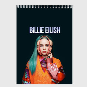 Скетчбук с принтом BILLIE EILISH в Новосибирске, 100% бумага
 | 48 листов, плотность листов — 100 г/м2, плотность картонной обложки — 250 г/м2. Листы скреплены сверху удобной пружинной спиралью | ayelish | bad guy | bellyache | bilie eilish | bilie elish | billie | billie eilish | eilish | electronic | elish | music | били айлиш | билли айлиш | эйлиш | элиш