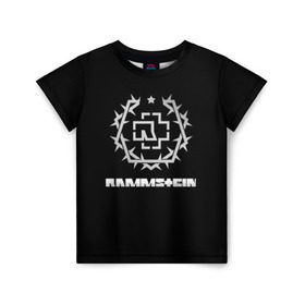Детская футболка 3D с принтом Rammstein в Новосибирске, 100% гипоаллергенный полиэфир | прямой крой, круглый вырез горловины, длина до линии бедер, чуть спущенное плечо, ткань немного тянется | amerika | art | germany | logo | rammstein | rock | till lindemann | арт | германия | группа | логотип | музыка | немецкая группа | немцы | песня | раммштайн | рамштайн | рок