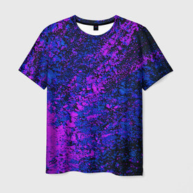 Мужская футболка 3D с принтом Брызги краски в Новосибирске, 100% полиэфир | прямой крой, круглый вырез горловины, длина до линии бедер | брызги | брызги красок | краска | красочные | пятна | пятна краски | цветные | яркие