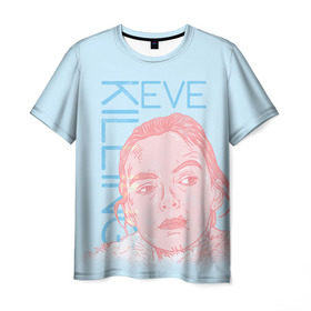 Мужская футболка 3D с принтом Убивая Еву в Новосибирске, 100% полиэфир | прямой крой, круглый вырез горловины, длина до линии бедер | eve | killing eve | oksana astankova | villanelle | вилланель | ева | оксана