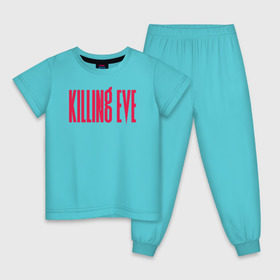 Детская пижама хлопок с принтом Killing Eve logo в Новосибирске, 100% хлопок |  брюки и футболка прямого кроя, без карманов, на брюках мягкая резинка на поясе и по низу штанин
 | eve | killing eve | oksana astankova | villanelle | вилланель | ева | оксана