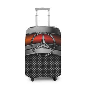 Чехол для чемодана 3D с принтом Mercedes-Benz Metal в Новосибирске, 86% полиэфир, 14% спандекс | двустороннее нанесение принта, прорези для ручек и колес | mercedes | mercedes benz | авто | железо | кольчуга | лого авто | мерс | мерседес | метал | металлическая | сетка | сталь | цепи