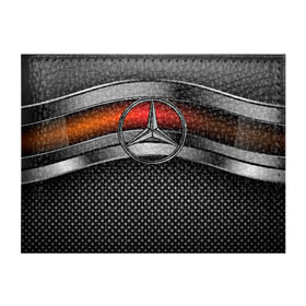 Обложка для студенческого билета с принтом Mercedes-Benz Metal в Новосибирске, натуральная кожа | Размер: 11*8 см; Печать на всей внешней стороне | mercedes | mercedes benz | авто | железо | кольчуга | лого авто | мерс | мерседес | метал | металлическая | сетка | сталь | цепи