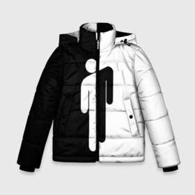 Зимняя куртка для мальчиков 3D с принтом BILLIE EILISH в Новосибирске, ткань верха — 100% полиэстер; подклад — 100% полиэстер, утеплитель — 100% полиэстер | длина ниже бедра, удлиненная спинка, воротник стойка и отстегивающийся капюшон. Есть боковые карманы с листочкой на кнопках, утяжки по низу изделия и внутренний карман на молнии. 

Предусмотрены светоотражающий принт на спинке, радужный светоотражающий элемент на пуллере молнии и на резинке для утяжки | Тематика изображения на принте: be | billie | billie eilish | билли | билли айлиш