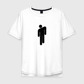 Мужская футболка хлопок Oversize с принтом BILLIE EILISH (НА СПИНЕ) в Новосибирске, 100% хлопок | свободный крой, круглый ворот, “спинка” длиннее передней части | be | billie | billie eilish | билли | билли айлиш