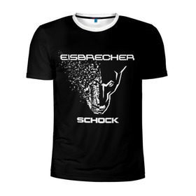 Мужская футболка 3D спортивная с принтом EISBRECHER SCHOCK в Новосибирске, 100% полиэстер с улучшенными характеристиками | приталенный силуэт, круглая горловина, широкие плечи, сужается к линии бедра | eisbrecher | metal | rock | schock | метал | рок