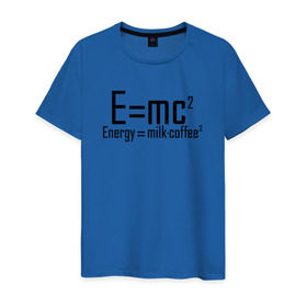 Мужская футболка хлопок с принтом E=mc2 в Новосибирске, 100% хлопок | прямой крой, круглый вырез горловины, длина до линии бедер, слегка спущенное плечо. | emc 2 | emc2 | знаменитые формулы | физика | формулы | эйнштейн