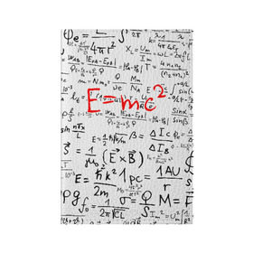 Обложка для паспорта матовая кожа с принтом E=mc2 (редач) в Новосибирске, натуральная матовая кожа | размер 19,3 х 13,7 см; прозрачные пластиковые крепления | emc 2 | emc2 | знаменитые формулы | физика | формулы | эйнштейн