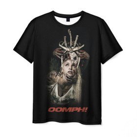 Мужская футболка 3D с принтом OOMPH в Новосибирске, 100% полиэфир | прямой крой, круглый вырез горловины, длина до линии бедер | Тематика изображения на принте: metal | oomph | rock | метал | рок