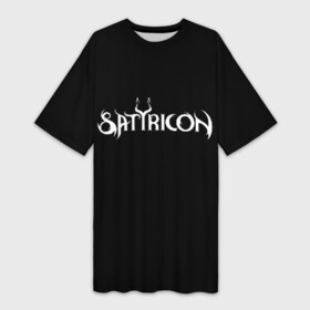 Платье-футболка 3D с принтом Satyricon в Новосибирске,  |  | black metal | metal | rock | satyricon | метал | рок