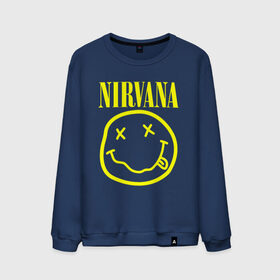 Мужской свитшот хлопок с принтом NIRVANA в Новосибирске, 100% хлопок |  | nirvana | smile | курт кобейн | нирвана | смайл