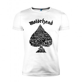 Мужская футболка премиум с принтом MOTORHEAD в Новосибирске, 92% хлопок, 8% лайкра | приталенный силуэт, круглый вырез ворота, длина до линии бедра, короткий рукав | england | motorhead | моторхед
