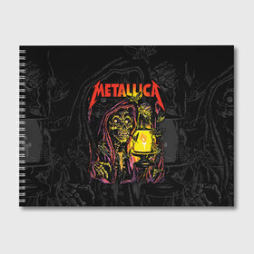 Альбом для рисования с принтом Metallica в Новосибирске, 100% бумага
 | матовая бумага, плотность 200 мг. | american | death | fly | holds | james hetfield | kirk hammett | lantern | metal band | metallica | moths | music | mysticism | rock | skeleton | skull | американская | держит | джеймс хетфилд | ларс ульрих | летают | метал группа | металлика | мистика | 