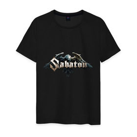 Мужская футболка хлопок с принтом Sabaton в Новосибирске, 100% хлопок | прямой крой, круглый вырез горловины, длина до линии бедер, слегка спущенное плечо. | metal | rock | sabaton | мерч | метал | рок | рок группа | рок музыка | рокер | сабатон | швеция