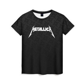 Женская футболка 3D с принтом METALLICA (НА СПИНЕ) в Новосибирске, 100% полиэфир ( синтетическое хлопкоподобное полотно) | прямой крой, круглый вырез горловины, длина до линии бедер | lindemann | lm | rammstein | rock | кристиан лоренц | линдеманн | лм | музыка | рамштайн | рок | тилль линдеманн