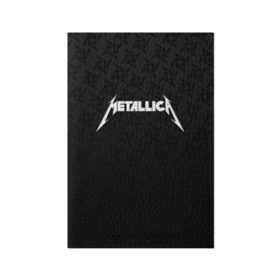 Обложка для паспорта матовая кожа с принтом METALLICA (НА СПИНЕ) в Новосибирске, натуральная матовая кожа | размер 19,3 х 13,7 см; прозрачные пластиковые крепления | lindemann | lm | rammstein | rock | кристиан лоренц | линдеманн | лм | музыка | рамштайн | рок | тилль линдеманн