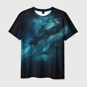 Мужская футболка 3D с принтом Космос в Новосибирске, 100% полиэфир | прямой крой, круглый вырез горловины, длина до линии бедер | galaxy | lightning | space | stars | астрономия | галактика | звезды | космос | планеты | созвездие