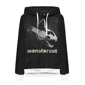 Женская толстовка 3D с принтом Monstercat в Новосибирске, 100% полиэстер  | двухслойный капюшон со шнурком для регулировки, мягкие манжеты на рукавах и по низу толстовки, спереди карман-кенгуру с мягким внутренним слоем. | monstercat | клуб | клубная музыка | кот | котенок | кошка | лейбл | монстар | монстар кет | монстер | музыка | танцевальная музыка | электронная | электронная музыка