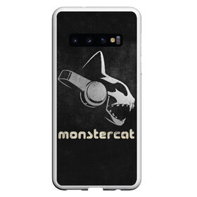 Чехол для Samsung Galaxy S10 с принтом Monstercat в Новосибирске, Силикон | Область печати: задняя сторона чехла, без боковых панелей | Тематика изображения на принте: monstercat | клуб | клубная музыка | кот | котенок | кошка | лейбл | монстар | монстар кет | монстер | музыка | танцевальная музыка | электронная | электронная музыка