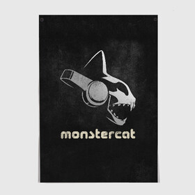 Постер с принтом Monstercat в Новосибирске, 100% бумага
 | бумага, плотность 150 мг. Матовая, но за счет высокого коэффициента гладкости имеет небольшой блеск и дает на свету блики, но в отличии от глянцевой бумаги не покрыта лаком | monstercat | клуб | клубная музыка | кот | котенок | кошка | лейбл | монстар | монстар кет | монстер | музыка | танцевальная музыка | электронная | электронная музыка