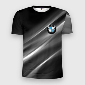Мужская футболка 3D спортивная с принтом BMW в Новосибирске, 100% полиэстер с улучшенными характеристиками | приталенный силуэт, круглая горловина, широкие плечи, сужается к линии бедра | Тематика изображения на принте: bmw | bmw performance | m | motorsport | performance | бмв | моторспорт