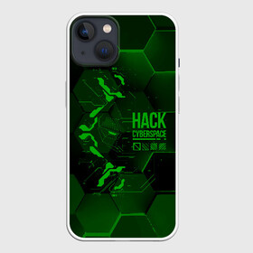 Чехол для iPhone 13 с принтом Hack Cyberspace в Новосибирске,  |  | Тематика изображения на принте: cyberpunk | hack | hack cyberspace | hacker | абстракция | взлом | микросхема | минимализм | программер | программист | сеть | хакер