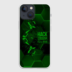 Чехол для iPhone 13 mini с принтом Hack Cyberspace в Новосибирске,  |  | Тематика изображения на принте: cyberpunk | hack | hack cyberspace | hacker | абстракция | взлом | микросхема | минимализм | программер | программист | сеть | хакер