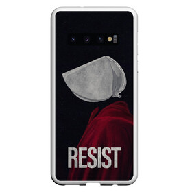 Чехол для Samsung Galaxy S10 с принтом Resist в Новосибирске, Силикон | Область печати: задняя сторона чехла, без боковых панелей | the handmaid’s tale | джозефова №2 | джун | джун осборн | маргарет | маргарет этвуд | рассказ служанки | служанка | фредова | элизабет мосс | этвуд