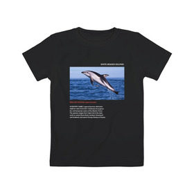 Детская футболка хлопок с принтом White-beaked Dolphin в Новосибирске, 100% хлопок | круглый вырез горловины, полуприлегающий силуэт, длина до линии бедер | animals | red book | red list | животные | животные из красной книги | красная книга | редкие животные