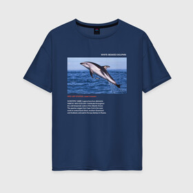 Женская футболка хлопок Oversize с принтом White-beaked Dolphin в Новосибирске, 100% хлопок | свободный крой, круглый ворот, спущенный рукав, длина до линии бедер
 | animals | red book | red list | животные | животные из красной книги | красная книга | редкие животные