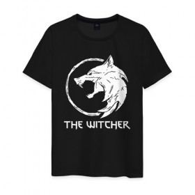 Мужская футболка хлопок с принтом ВЕДЬМАК (настраиваемый) в Новосибирске, 100% хлопок | прямой крой, круглый вырез горловины, длина до линии бедер, слегка спущенное плечо. | geralt | the witcher | the witcher wild hunt | witcher | ведьмак | ведьмак 3 | геральт