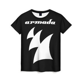 Женская футболка 3D с принтом Armada Music в Новосибирске, 100% полиэфир ( синтетическое хлопкоподобное полотно) | прямой крой, круглый вырез горловины, длина до линии бедер | armada | armada music | armin | armin van buuren | van buuren