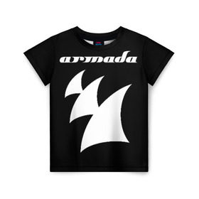 Детская футболка 3D с принтом Armada Music в Новосибирске, 100% гипоаллергенный полиэфир | прямой крой, круглый вырез горловины, длина до линии бедер, чуть спущенное плечо, ткань немного тянется | Тематика изображения на принте: armada | armada music | armin | armin van buuren | van buuren