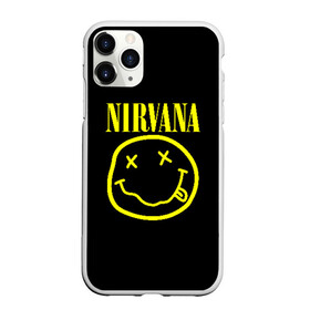 Чехол для iPhone 11 Pro Max матовый с принтом NIRVANA в Новосибирске, Силикон |  | nirvana | smile | курт кобейн | нирвана | смайл