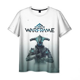 Мужская футболка 3D с принтом WARFRAME Tenno в Новосибирске, 100% полиэфир | прямой крой, круглый вырез горловины, длина до линии бедер | 