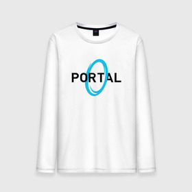 Мужской лонгслив хлопок с принтом PORTAL в Новосибирске, 100% хлопок |  | glados | half life. | portal | пиктограммы | портал | телепорт