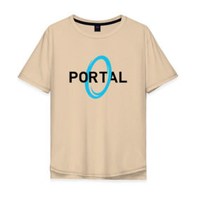 Мужская футболка хлопок Oversize с принтом PORTAL в Новосибирске, 100% хлопок | свободный крой, круглый ворот, “спинка” длиннее передней части | glados | half life. | portal | пиктограммы | портал | телепорт
