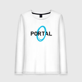 Женский лонгслив хлопок с принтом PORTAL в Новосибирске, 100% хлопок |  | glados | half life. | portal | пиктограммы | портал | телепорт