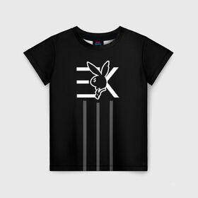 Детская футболка 3D с принтом EGOR KREED x Rabbit в Новосибирске, 100% гипоаллергенный полиэфир | прямой крой, круглый вырез горловины, длина до линии бедер, чуть спущенное плечо, ткань немного тянется | black | egor | hip | hop | inc | kreed | logo | pop | rap | star | team | алых | грехи | егор | знают | крид | лого | миллион | настроения | они | поп | роз | рэп | самая | символ | хип | холостяк | хоп | цвет | черный | что