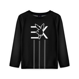 Детский лонгслив 3D с принтом EGOR KREED x Rabbit в Новосибирске, 100% полиэстер | длинные рукава, круглый вырез горловины, полуприлегающий силуэт
 | black | egor | hip | hop | inc | kreed | logo | pop | rap | star | team | алых | грехи | егор | знают | крид | лого | миллион | настроения | они | поп | роз | рэп | самая | символ | хип | холостяк | хоп | цвет | черный | что