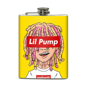 Фляга с принтом Lil Pump в Новосибирске, металлический корпус | емкость 0,22 л, размер 125 х 94 мм. Виниловая наклейка запечатывается полностью | esskeetit | gazzy garcia | gucci gang | lil pump | lilpump | газзи гарсия | лил памп | рэп | рэпер | эшкере