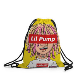 Рюкзак-мешок 3D с принтом Lil Pump в Новосибирске, 100% полиэстер | плотность ткани — 200 г/м2, размер — 35 х 45 см; лямки — толстые шнурки, застежка на шнуровке, без карманов и подкладки | esskeetit | gazzy garcia | gucci gang | lil pump | lilpump | газзи гарсия | лил памп | рэп | рэпер | эшкере