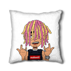 Подушка 3D с принтом Lil Pump в Новосибирске, наволочка – 100% полиэстер, наполнитель – холлофайбер (легкий наполнитель, не вызывает аллергию). | состоит из подушки и наволочки. Наволочка на молнии, легко снимается для стирки | esskeetit | gazzy garcia | gucci gang | lil pump | lilpump | газзи гарсия | лил памп | рэп | рэпер | эшкере