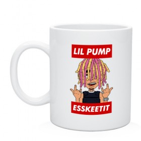 Кружка с принтом Lil Pump в Новосибирске, керамика | объем — 330 мл, диаметр — 80 мм. Принт наносится на бока кружки, можно сделать два разных изображения | Тематика изображения на принте: esskeetit | gazzy garcia | gucci gang | lil pump | lilpump | газзи гарсия | лил памп | рэп | рэпер | эшкере